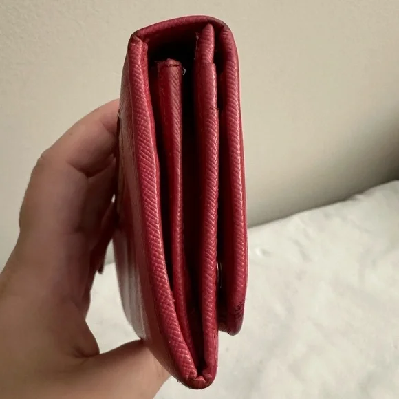 Prada Pink Saffiano Bow Continental Wallet - Picture 3 of 13